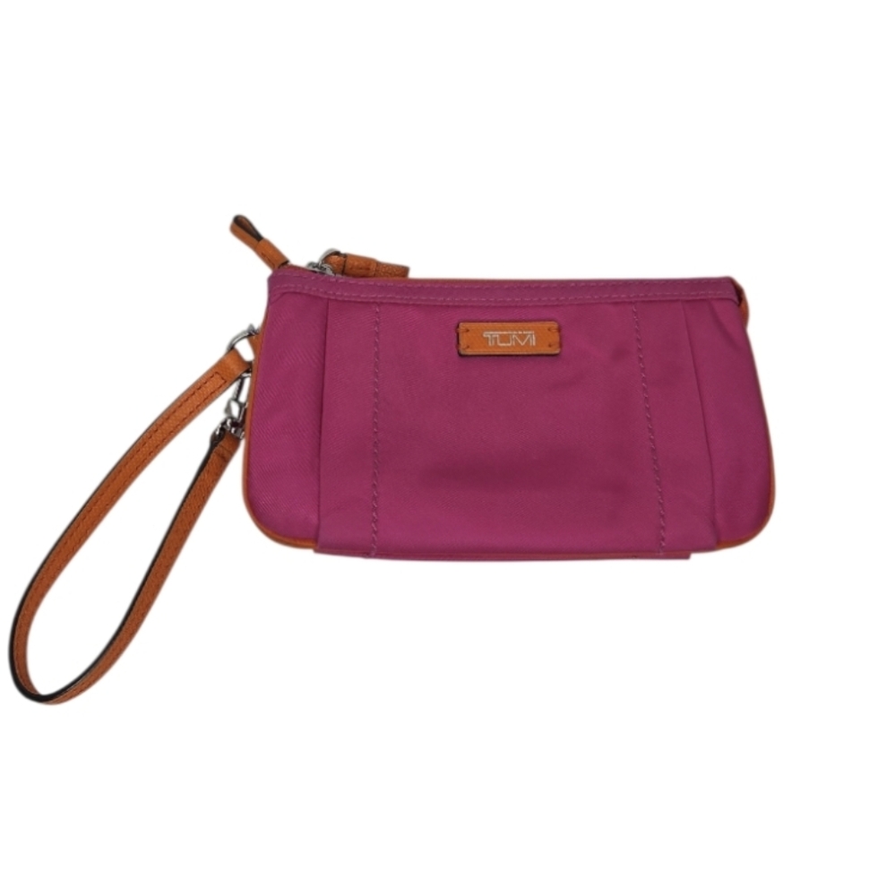 Tumi Journey Vienna Triple Compartment Wristlet Fushia & Orange